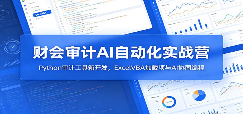 财会审计AI自动化实战营：Python审计工具箱开发，ExcelVBA加载项与AI协同编程-副业终点站