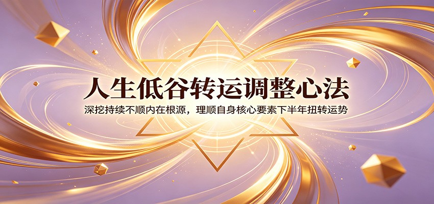 人生低谷转运调整心法：深挖持续不顺内在根源，理顺自身核心要素下半年扭转运势-副业终点站