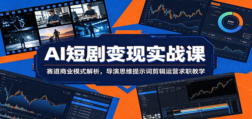 AI短剧变现实战课：赛道商业模式解析，导演思维提示词剪辑运营求职教学-副业终点站