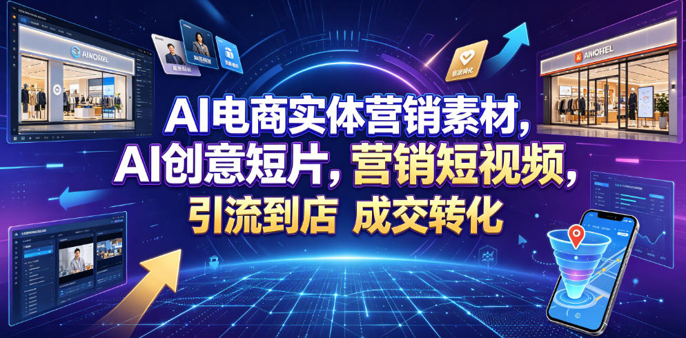 AI电商实体营销素材，AI创意短片，高效打造营销短视频，轻松引流到店，稳定提升门店客流与成交转化-副业终点站