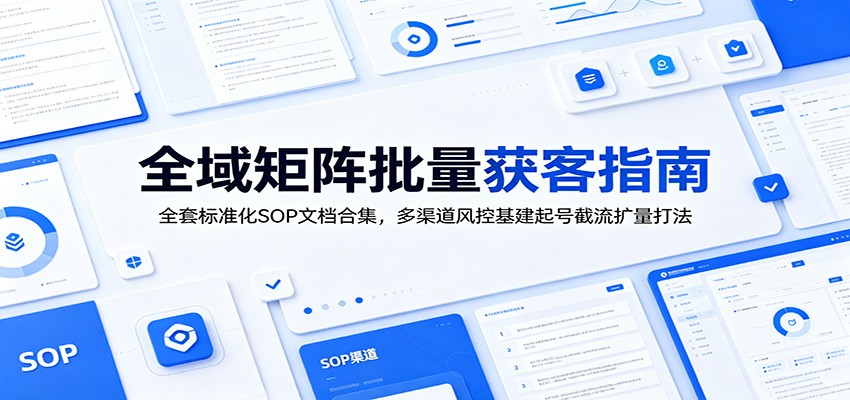 全域矩阵批量获客指南：全套标准化SOP文档合集，多渠道风控基建起号截流扩量打法-副业终点站