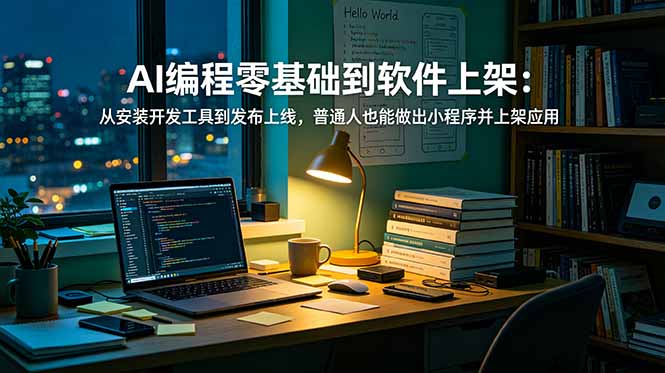 AI编程零基础到软件上架：从安装开发工具到发布上线，普通人也能做出小程序并上架应用商店-副业终点站
