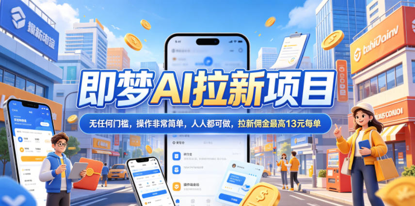 2026年即梦AI拉新项目最新玩法，无任何门槛，操作非常简单，人人都可做，拉新佣金最高13米每单(更新6月30日)-副业终点站