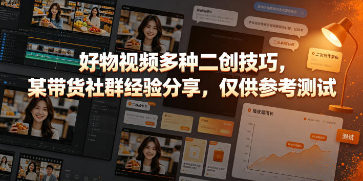 好物视频多种二创技巧，某带货社群经验分享，仅供参考测试-副业终点站
