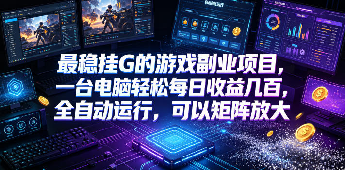 最稳挂G的游戏副业项目，一台电脑轻松每日收益几百，全自动运行，可以矩阵放大【揭秘】-副业终点站