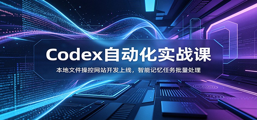 Codex自动化实战课：本地文件操控网站开发上线，智能记忆任务批量处理-副业终点站