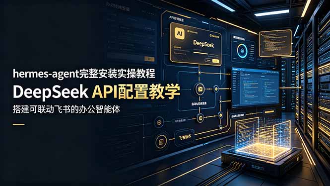 hermes-agent完整安装实操教程，DeepSeek API配置教学，搭建可联动飞书的办公智能体-副业终点站