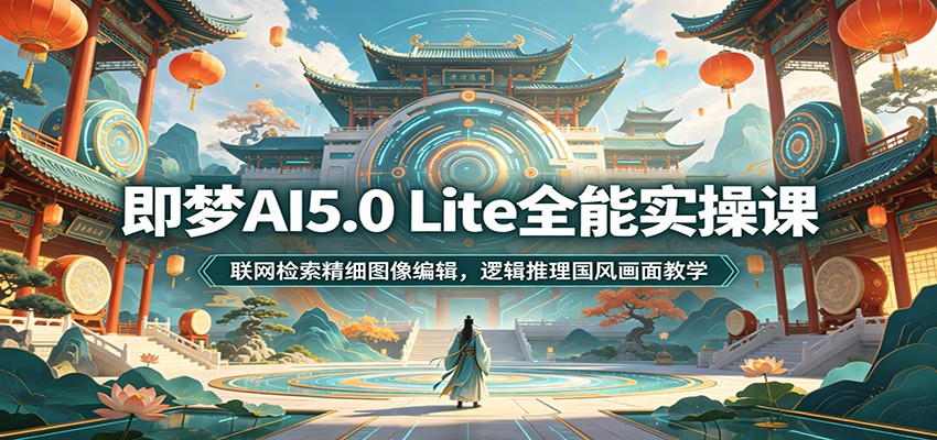 即梦AI5.0 Lite全能实操课：联网检索精细图像编辑，逻辑推理国风画面教学-副业终点站