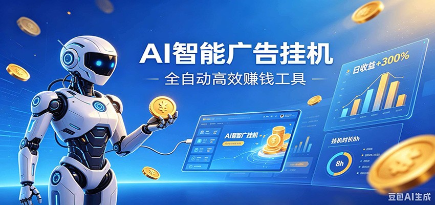 AI智能广告挂机,小白轻松上手,在家自动赚收益-副业终点站