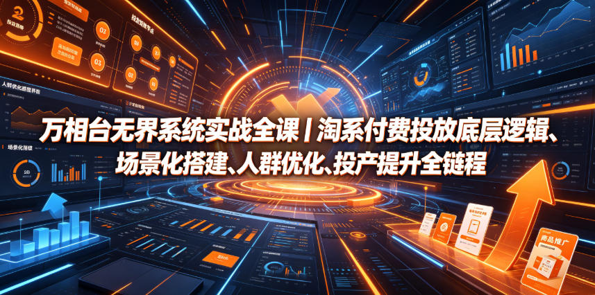 万相台无界系统实战全课｜淘系付费投放底层逻辑、场景化搭建、人群优化、投产提升全链路运营教程-副业终点站