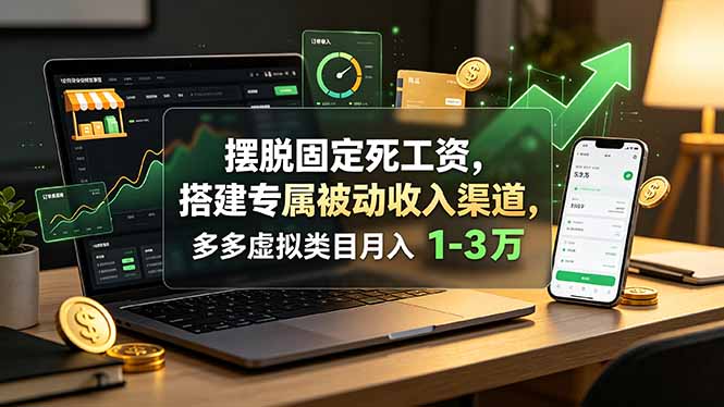 摆脱固定死工资，搭建专属被动收入渠道，多多虚拟类目月入 1-3 万-副业终点站