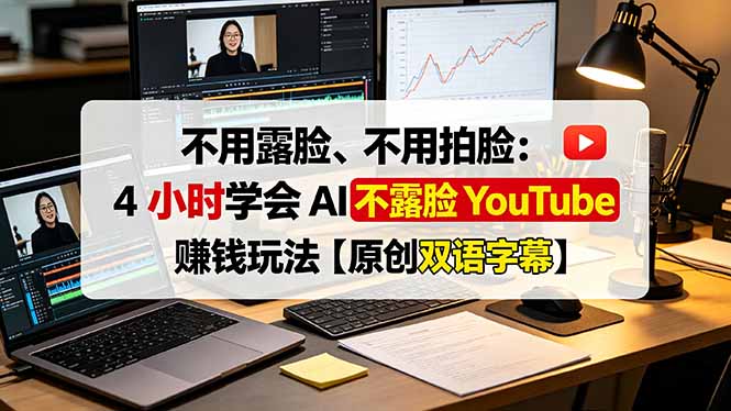 不用露脸、不用拍脸：4 小时学会 AI 不露脸 YouTube 赚钱玩法【原创双语字幕】-副业终点站