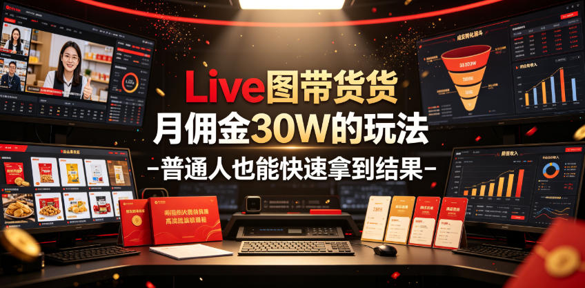 Live图带货月佣金30W的玩法-普通人也能快速拿到结果-副业终点站
