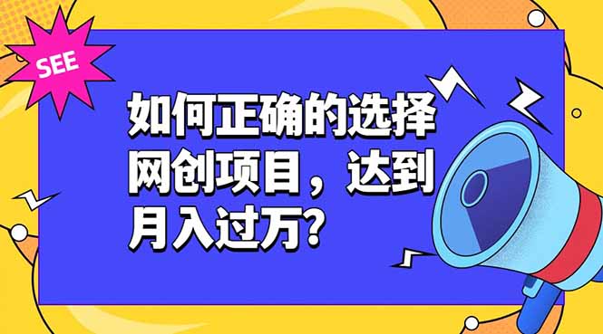 如何正确的选择网创项目，达到月入过万？，本课程教你正确选择项目。-副业终点站