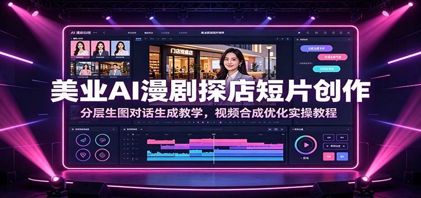 美业AI漫剧探店短片创作:分层生图对话生成教学,视频合成优化实操教程-副业终点站