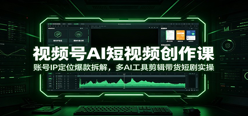 视频号AI短视频创作课:账号IP定位爆款拆解,多AI工具剪辑带货短剧实操-副业终点站