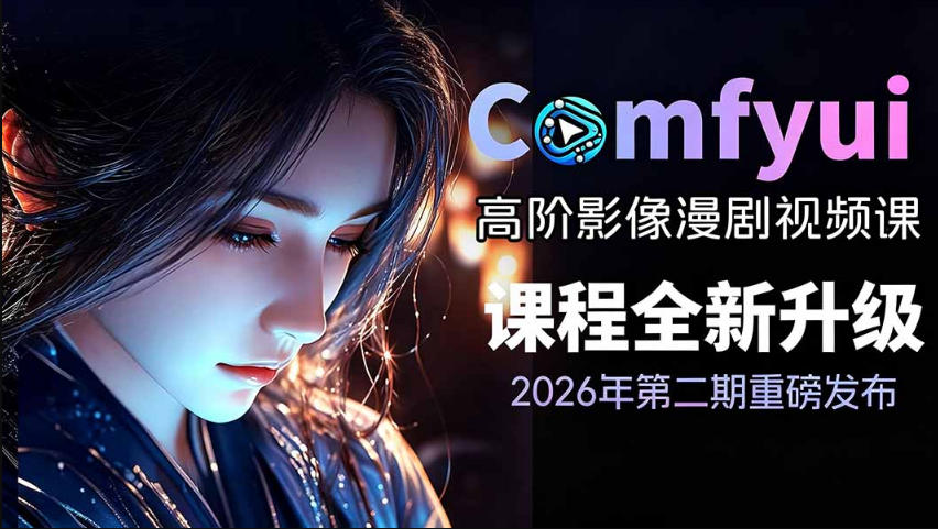 2026新版ComfyUI漫剧动画全流程实战课，0基础入门到进阶全流程动态漫，轻松实现流量变现-副业终点站