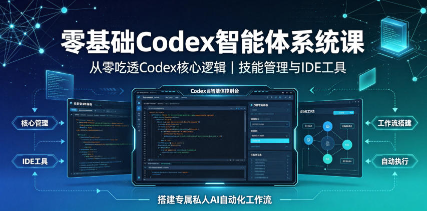 零基础Codex智能体系统课｜从零吃透Codex核心逻辑、技能管理与IDE工具，搭建专属私人AI自动化工作流-副业终点站