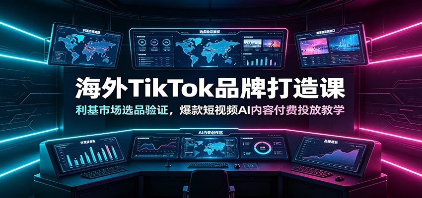 海外TikTok品牌打造课：利基市场选品验证，爆款短视频AI内容付费投放教学-副业终点站