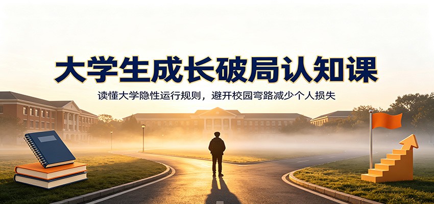 大学生成长破局认知课:读懂大学隐性运行规则,避开校园弯路减少个人损失-副业终点站