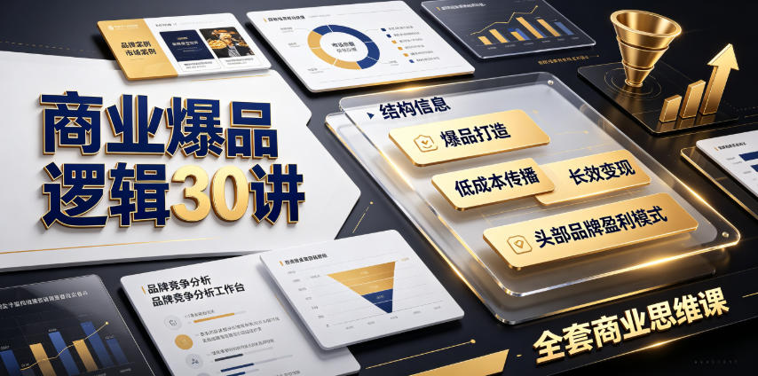 商业爆品逻辑30讲｜拆解各行各业头部品牌盈利模式，吃透爆品打造、低成本传播、长效变现全套商业思维课-副业终点站