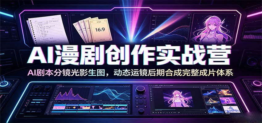 AI漫剧创作实战营：AI剧本分镜光影生图，动态运镜后期合成完整成片体系-副业终点站