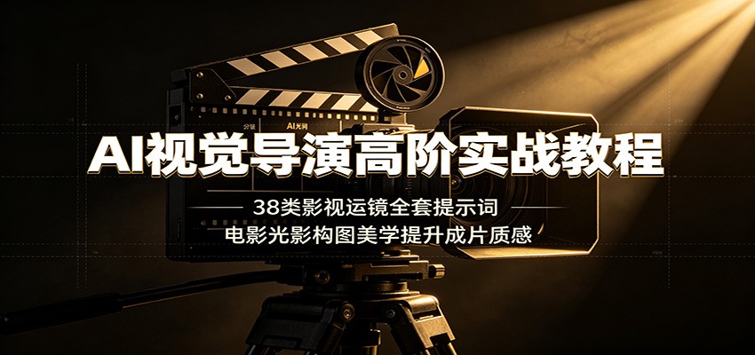 AI视觉导演高阶实战教程:38类影视运镜全套提示词,电影光影构图美学提升成片质感-副业终点站