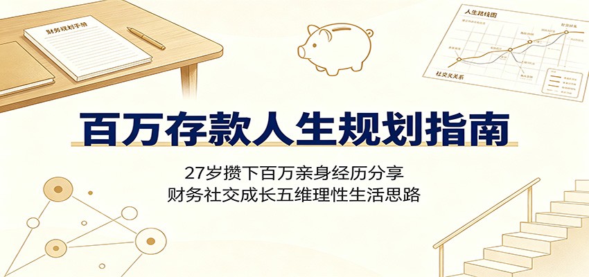 百万存款人生规划指南：27岁攒下百万亲身经历分享，财务社交成长五维理性生活思路-副业终点站