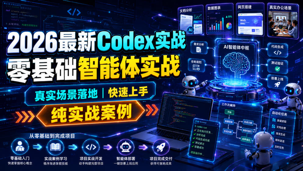 2026最新Codex实战零基础智能体实战，真实场景落地，快速上手，纯实战案例-副业终点站