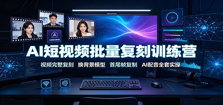 AI短视频批量复刻训练营:视频完整复刻,换背景模型、首尾帧复制、AI配音全套实操-副业终点站