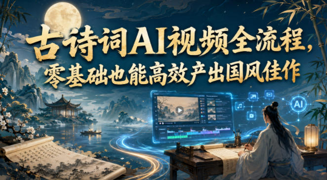 古诗词AI视频全流程，零基础也能高效产出国风佳作-副业终点站