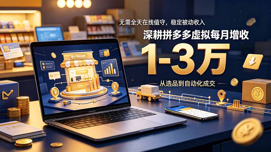 无需全天在线值守，稳定被动收入，深耕拼多多虚拟每月增收 1-3 万-副业终点站