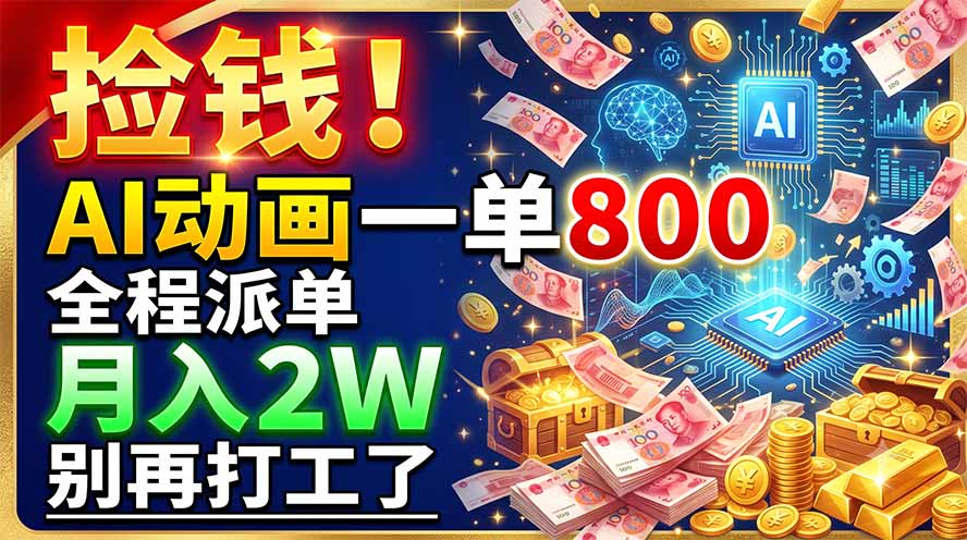 捡钱！AI动画一单800，全程派单，月入2W，别再打工了-副业终点站