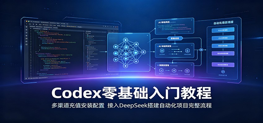 Codex零基础入门教程:多渠道充值安装配置,接入DeepSeek搭建自动化项目完整流程-副业终点站