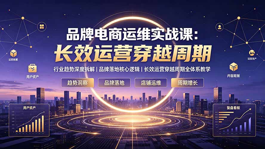 品牌电商运维实战课：行业趋势深度拆解｜品牌落地核心逻辑｜长效运营穿越周期全体系教学-副业终点站