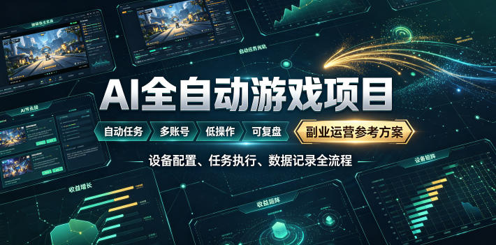 AI全自动游戏躺賺副业：日入几百，稳定运行三年的项目！【揭秘】-副业终点站