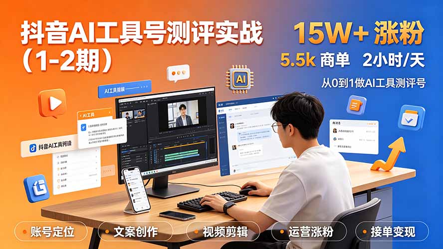 抖音AI工具号测评实战(1-2期-副业终点站