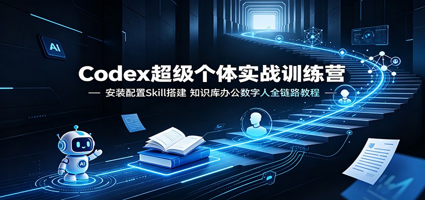 Codex超级个体实战训练营:安装配置Skill搭建,知识库办公数字人全链路教程-副业终点站