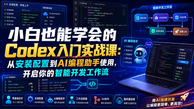 小白也能学会的Codex入门实战课:从安装配置到AI编程助手使用,开启你的智能开发工作流-副业终点站