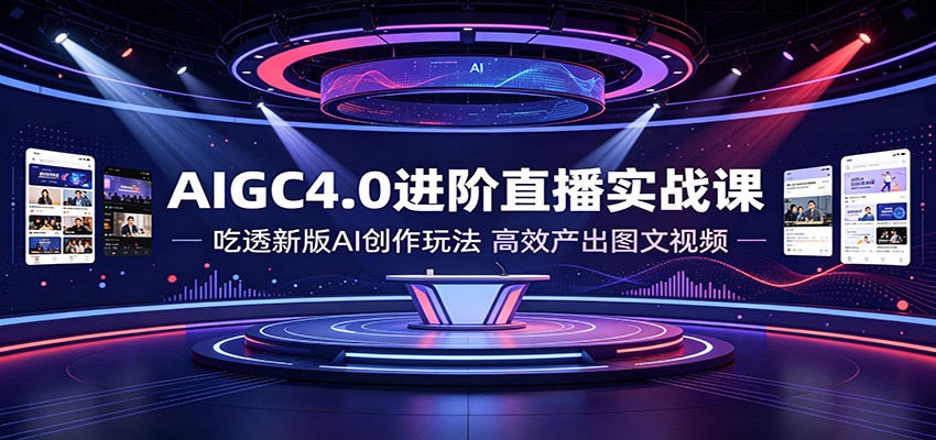 AIGC4.0进阶直播实战课:吃透新版AI创作玩法,高效产出图文视频-副业终点站
