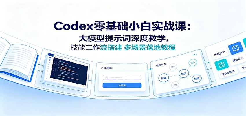 Codex零基础小白实战课:大模型提示词深度教学,技能工作流搭建多场景落地教程-副业终点站