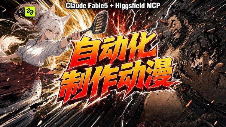 AI自动化动漫制作！Claude Fable 5接入Higgsfield MCP，直接生成完整创意内容-副业终点站