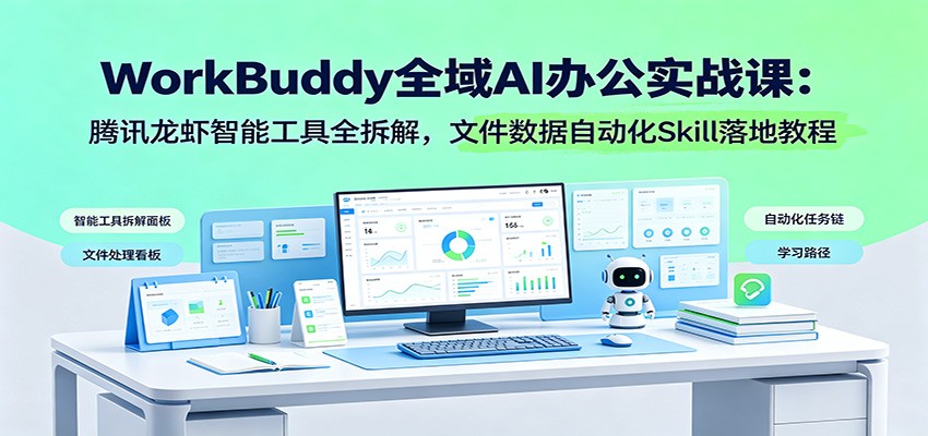 WorkBuddy全域AI办公实战课:腾讯龙虾智能工具全拆解,文件数据自动化Skill落地教程-副业终点站