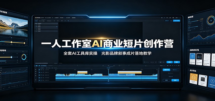 一人工作室AI商业短片创作营:全套AI工具库实操,光影品牌叙事成片落地教学-副业终点站