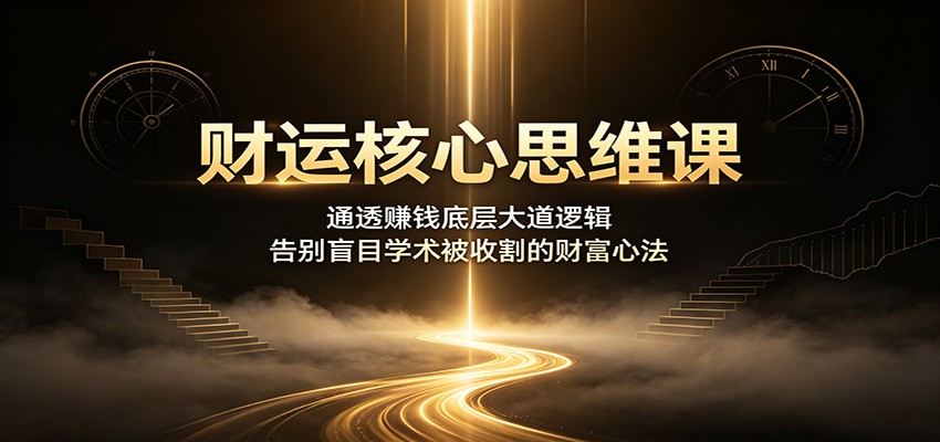 财运核心思维课:通透赚钱底层大道逻辑,告别盲目学术被收割的财富心法-副业终点站