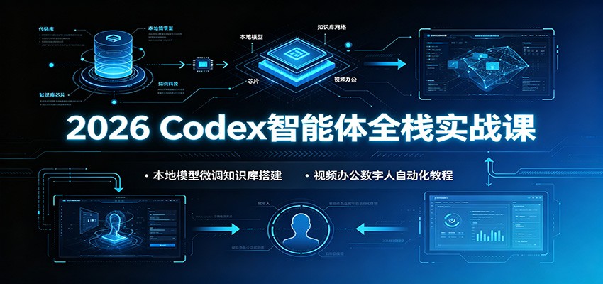 2026 Codex智能体全栈实战课：本地模型微调知识库搭建，视频办公数字人自动化教程-副业终点站