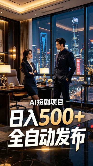 快手AI短剧自动发布，矩阵批量运营变现，轻资产副业项目，日入500+【揭秘】-副业终点站
