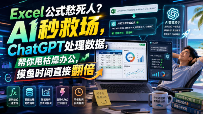 Excel公式愁死人?AI秒救场,ChatGPT处理数据,帮你甩枯燥办公,摸鱼时间直接翻倍【原创双语字幕】-副业终点站