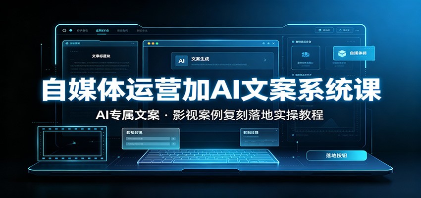 自媒体运营加AI文案系统课::AI专属文案,影视案例复刻落地实操教程-副业终点站