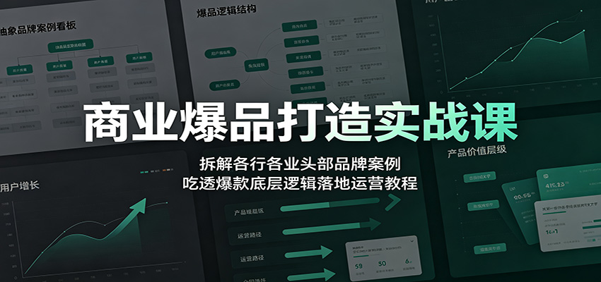 商业爆品打造实战课:拆解各行各业头部品牌案例,吃透爆款底层逻辑落地运营教程-副业终点站